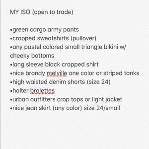 MY ISO—> TRADE!!